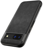 Kapa Tux Leather Back Cover for Google Pixel 8A | Slim Shockproof Camera Protection Bumper Case (Black)