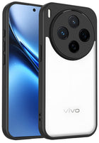 Kapa Hawkeye Clear Slim Tough Back Cover for Vivo X300 5G | Camera Lens Protector Anti Yellow Shockproof Clear Hybrid Case Cover (Black) - Mobizang