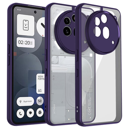Kapa Hawkeye Clear Back Cover for Nothing Phone 3A Pro | Camera Lens Protector Shockproof Slim Clear Case Cover (Purple Sides) - Mobizang