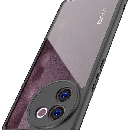 Kapa Hawkeye Clear Back Cover for Vivo V30E (5G) | Camera Lens Protector Shockproof Slim Clear Case Cover (Black)