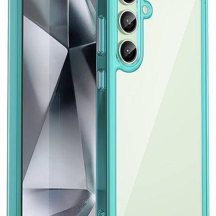 Kapa Unicorn Acrylic Clear Back Cover For Samsung Galaxy S24 FE | Slim Shockproof [Military Grade Protection] Hybrid Bumper Case (Blue Sides)