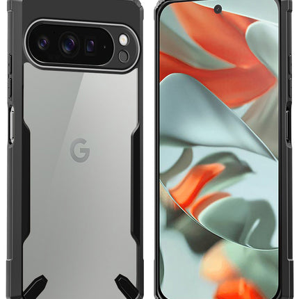 Kapa Bull Clear Back Cover for Google Pixel 9 / Pixel 9 PRO | [Military Grade Protection] Shock Proof Slim Hybrid Bumper Case (Black)