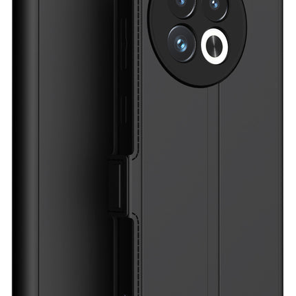 Kapa Noble Slim Magnetic Leather Flip Case Cover for OnePlus 13R | Card Holder Stand Flip Wallet Case (Black) - Mobizang