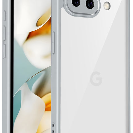 Kapa Hawkeye Clear Slim Tough Back Cover for Google Pixel 9A | Camera Lens Protector Anti Yellow Shockproof Clear Hybrid Case Cover (Grey)