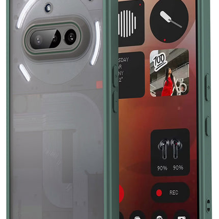 Kapa Shield Frosted Acrylic Back Cover for Nothing Phone 3A 5G| Hard Slim Inbuilt Camera Lens Cover Protection Shock Proof Bumper Case (Green)