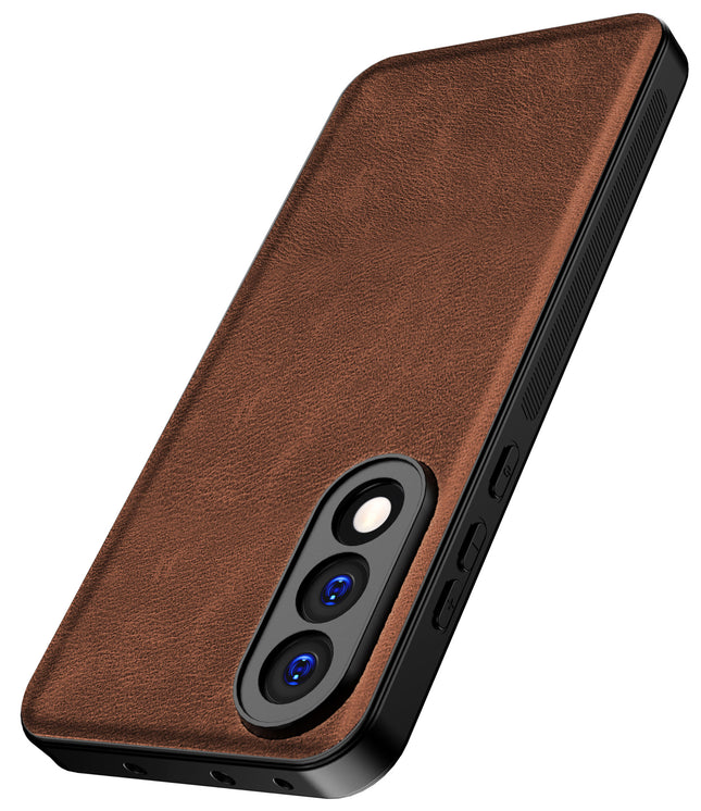 Kapa Tux Leather Back Cover for OnePlus Nord 5 | Slim Shockproof Camera Protection Bumper Case (Brown)