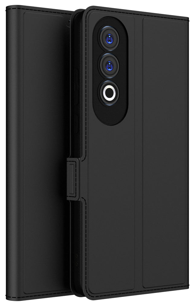 Kapa Noble Slim Magnetic Leather Flip Case Cover for OnePlus Nord CE 4 | Card Holder Stand Flip Wallet Case (Black)