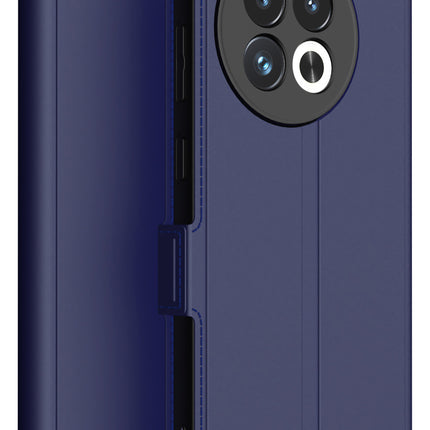 Kapa Noble Slim Magnetic Leather Flip Case Cover for OnePlus 13R | Card Holder Stand Flip Wallet Case (Blue)