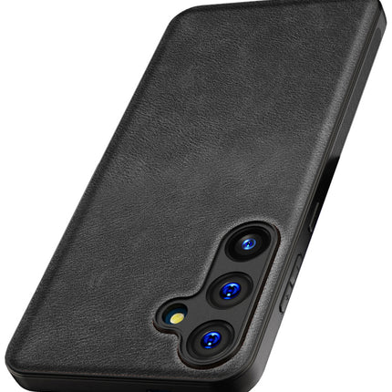 Kapa Tux Leather Back Cover for Samsung Galaxy A35 (5G) | Slim Shockproof Camera Protection Bumper Case (Black) - Mobizang