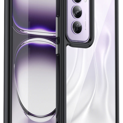 Kapa Unicorn Acrylic Clear Back Cover For Oppo Reno 12 Pro (5G) | Slim Shockproof [Military Grade Protection] Hybrid Bumper Case (Black Sides)