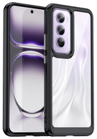 Kapa Unicorn Acrylic Clear Back Cover For Oppo Reno 12 Pro (5G) | Slim Shockproof [Military Grade Protection] Hybrid Bumper Case (Black Sides)
