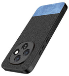Kapa Soft Fabric & Leather Hybrid Protective Back Cover for Oppo F31 Pro 5G | Shockproof Slim Hard Anti Slip Back Case (Black,Blue) - Mobizang