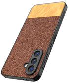 Kapa Soft Fabric & Leather Hybrid Protective Back Cover for Samsung Galaxy A16 | Shockproof Slim Hard Anti Slip Back Case (Brown) - Mobizang