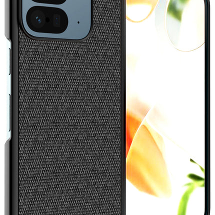 Kapa Soft Full Fabric Protective Back Case Cover for Google Pixel 9 Pro Fold | Shockproof Slim Hard Anti Slip Back Case (Black)
