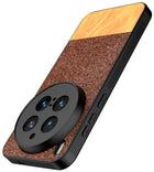 Kapa Soft Fabric & Leather Hybrid Protective Back Cover for Vivo X300 Pro 5G | Shockproof Slim Hard Anti Slip Back Case (Brown) - Mobizang