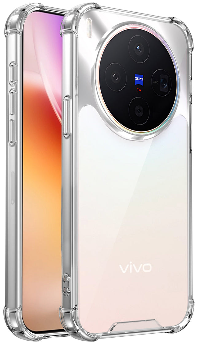 Kapa Airbag Armor Back Cover for Vivo X300 5G | Clear Slim Shockproof [Military Grade Protection] Hybrid Bumper Case (Clear) - Mobizang