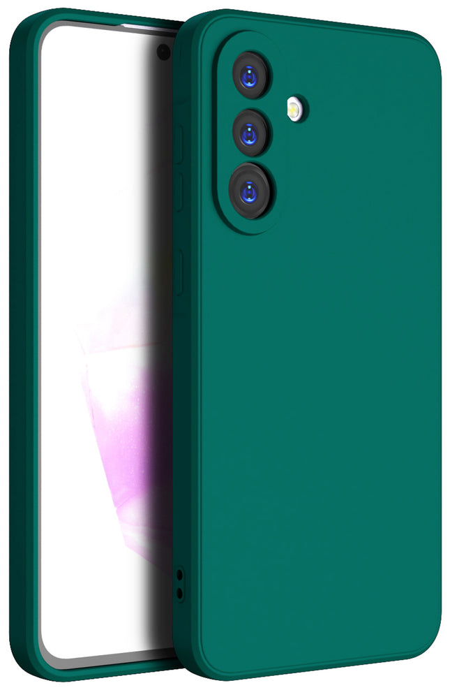 Kapa Matte Protective Lens Flexible Back Cover for Samsung Galaxy A36 | Slim Silicone with Soft Lining Shockproof Full Body Bumper Case (Green)
