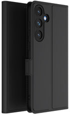 Kapa Noble Slim Magnetic Leather Flip Case Cover for Samsung Galaxy S25 Plus | Card Holder Stand Flip Wallet Case (Black)