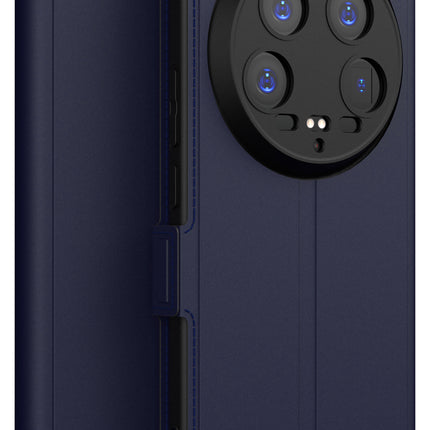 Kapa Noble Slim Magnetic Leather Flip Case Cover for Xiaomi 14 ULTRA (5G) | Card Holder Stand Flip Wallet Case (Blue)