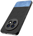 Kapa Soft Fabric & Leather Hybrid Protective Back Cover for Realme 13 PRO / 13 PRO PLUS | Shockproof Slim Hard Anti Slip Back Case (Black,Blue)