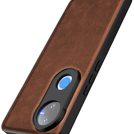 Kapa Tux Leather Back Cover for Vivo V50 5G | Slim Shockproof Camera Protection Bumper Case (Brown)