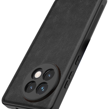Kapa Tux Leather Back Cover for OnePlus 13R | Slim Shockproof Camera Protection Bumper Case (Black)