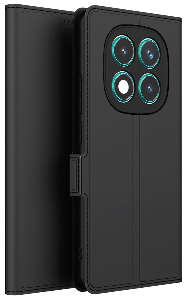 Kapa Noble Slim Magnetic Leather Flip Case Cover for Redmi Note 14 Pro (5G) | Card Holder Stand Flip Wallet Case (Black) - Mobizang