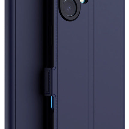 Kapa Noble Slim Magnetic Leather Flip Case Cover for Apple iPhone 16 | Card Holder Stand Flip Wallet Case (Blue) - Mobizang