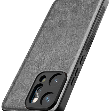 Kapa Tux Leather Back Cover for Oppo Reno 14 PRO 5G | Slim Shockproof Camera Protection Bumper Case (Grey)
