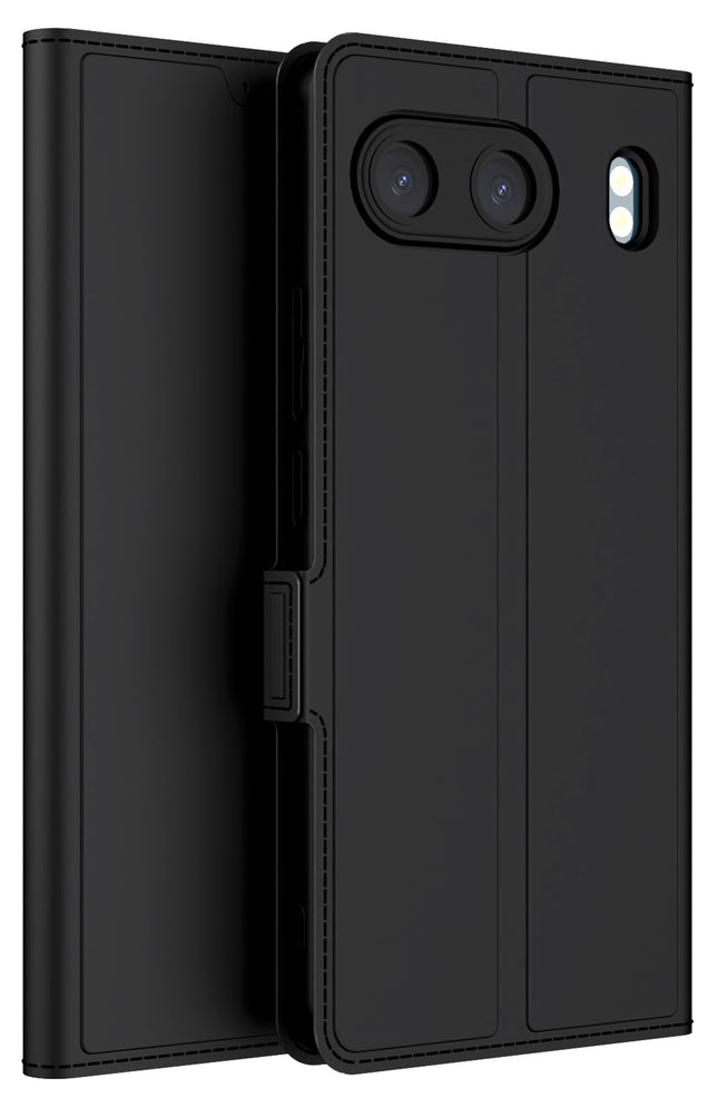 Kapa Noble Slim Magnetic Leather Flip Case Cover for OnePlus Nord 4 | Card Holder Stand Flip Wallet Case (Black)