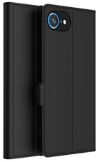 Kapa Noble Slim Magnetic Leather Flip Case Cover for Apple iPhone 16E | Card Holder Stand Flip Wallet Case (Black)