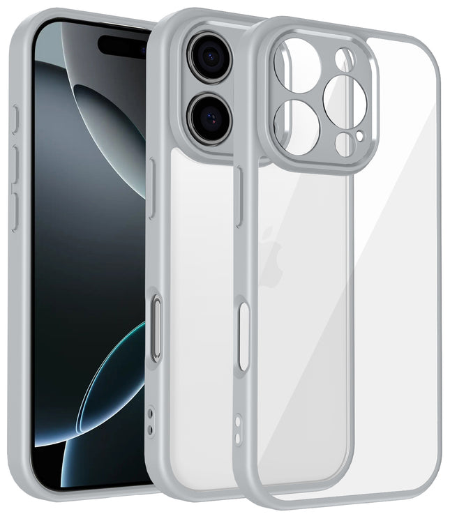Kapa Hawkeye Clear Back Cover for Apple iPhone 16 Pro | Camera Lens Protector Shockproof Slim Clear Case Cover (Grey Sides) - Mobizang