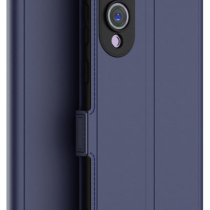 Kapa Noble Slim Magnetic Leather Flip Case Cover for Samsung Galaxy S25 Edge | Card Holder Stand Flip Wallet Case (Blue) - Mobizang