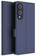 Kapa Noble Slim Magnetic Leather Flip Case Cover for Samsung Galaxy S25 Edge | Card Holder Stand Flip Wallet Case (Blue) - Mobizang
