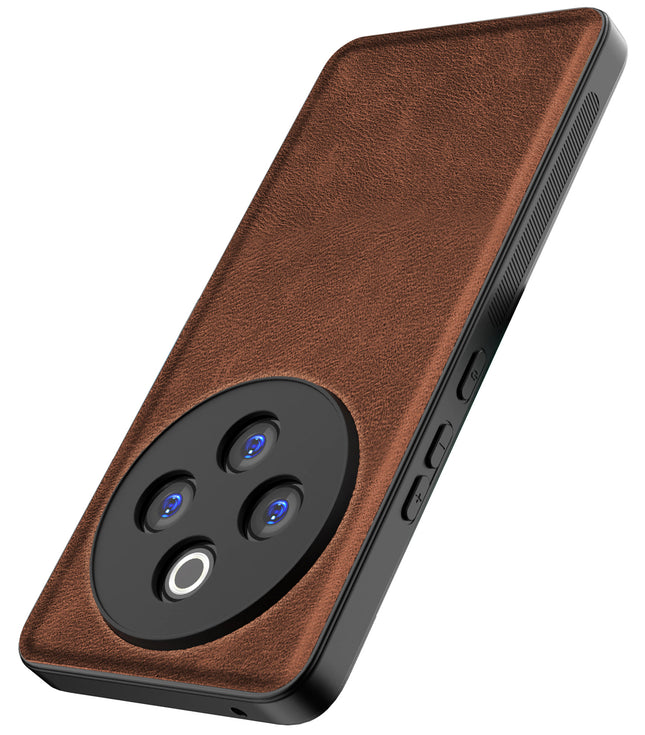 Kapa Tux Leather Back Cover for Iqoo Z10 5G / Vivo T4 5G | Slim Shockproof Camera Protection Bumper Case (Brown)
