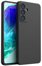 Kapa Matte Protective Lens Flexible Back Cover for Samsung Galaxy M55 / F55 | Slim Silicone with Soft Lining Shockproof Full Body Bumper Case (Black)
