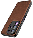 Kapa Tux Leather Back Cover for Iqoo Z10x 5G / Vivo T4x 5G | Slim Shockproof Camera Protection Bumper Case (Brown)