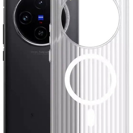 Kapa Wave Magnetic Frosted Grip Back Cover for Vivo X300 5G | [MagSafe Compatible] Wireless charging, Slim, Metal Buttons Matte Finish Back Case (White)