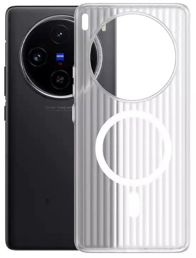 Kapa Wave Magnetic Frosted Grip Back Cover for Vivo X300 5G | [MagSafe Compatible] Wireless charging, Slim, Metal Buttons Matte Finish Back Case (White)