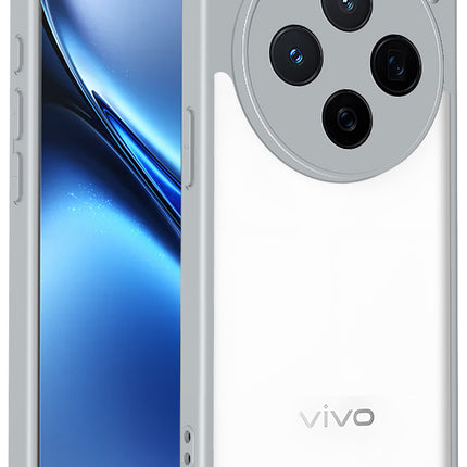 Kapa Hawkeye Clear Slim Tough Back Cover for Vivo X200 5G | Camera Lens Protector Anti Yellow Shockproof Clear Hybrid Case Cover (Grey) - Mobizang