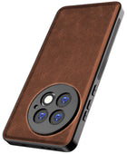 Kapa Tux Leather Back Cover for OnePlus 13 | Slim Shockproof Camera Protection Bumper Case (Brown)