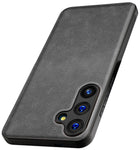 Kapa Tux Leather Back Cover for Samsung Galaxy M55 / F55 | Slim Shockproof Camera Protection Bumper Case (Grey)