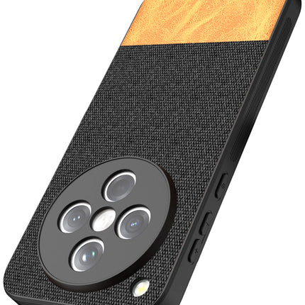 Kapa Soft Fabric & Leather Hybrid Protective Back Cover for Oppo Find X8 | Shockproof Slim Hard Anti Slip Back Case (Black,Brown)