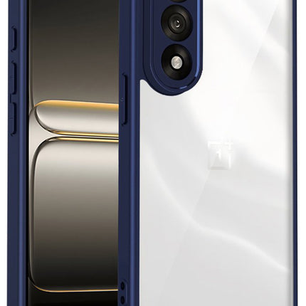 Kapa Hawkeye Clear Slim Tough Back Cover for OnePlus Nord 5 | Camera Lens Protector Anti Yellow Shockproof Clear Hybrid Case Cover (Blue Sides)
