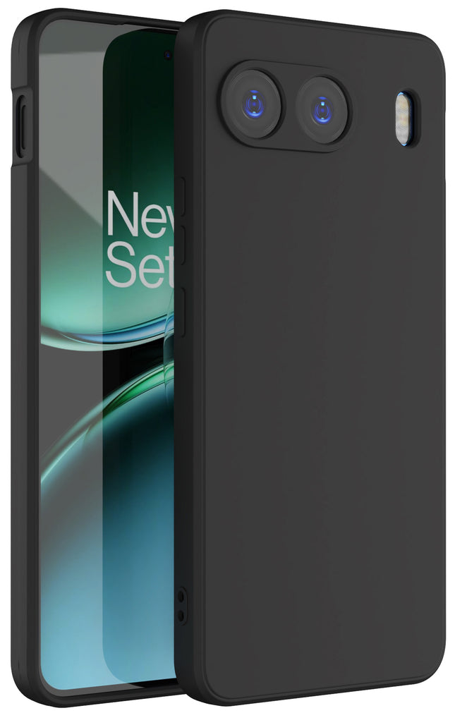 Kapa Matte Protective Lens Flexible Back Cover for OnePlus Nord 4 | Slim Silicone with Soft Lining Shockproof Full Body Bumper Case (Black)