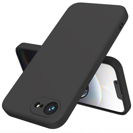 Kapa Matte Protective Lens Flexible Back Cover for Apple iPhone 16E | Slim Silicone with Soft Lining Shockproof Full Body Bumper Case (Black) - Mobizang