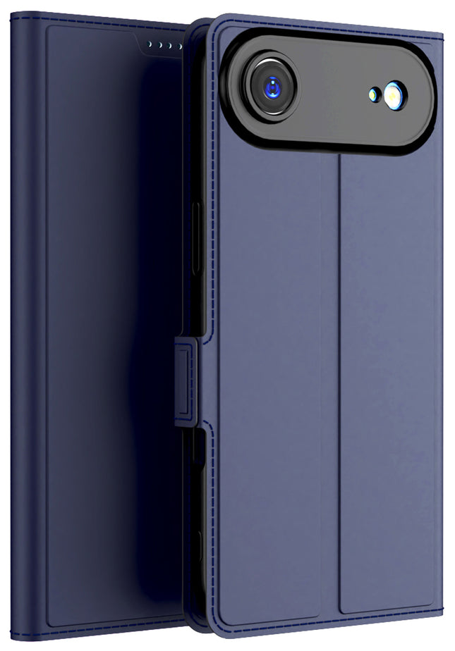 Kapa Noble Slim Magnetic Leather Flip Case Cover for Apple iPhone 17 Air | Card Holder Stand Flip Wallet Case (Blue)