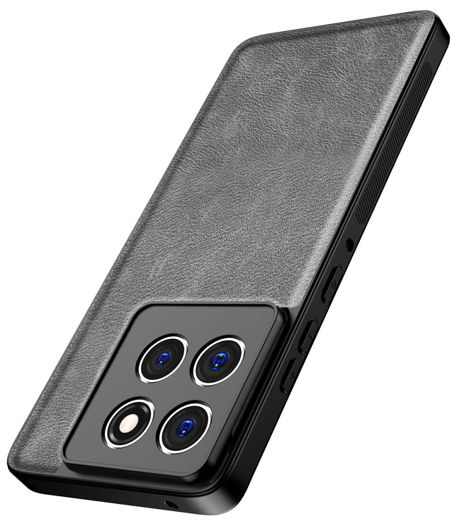 Kapa Tux Leather Back Cover for Moto Edge 60 Pro | Slim Shockproof Camera Protection Bumper Case (Grey)