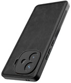 Kapa Tux Leather Back Cover for iQoo Neo 10R | Slim Shockproof Camera Protection Bumper Case (Black)