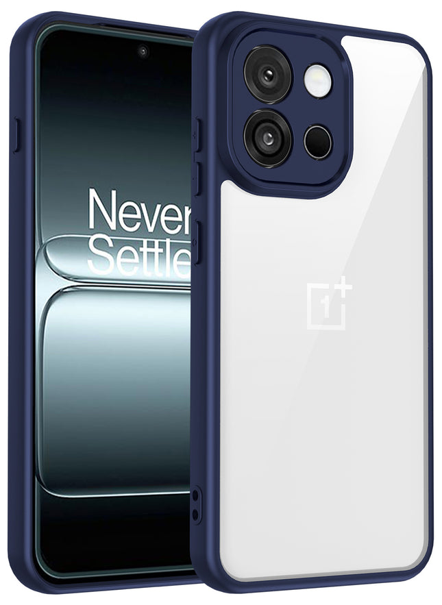 Kapa Hawkeye Clear Slim Tough Back Cover for OnePlus 13S | Camera Lens Protector Anti Yellow Shockproof Clear Hybrid Case Cover (Blue)